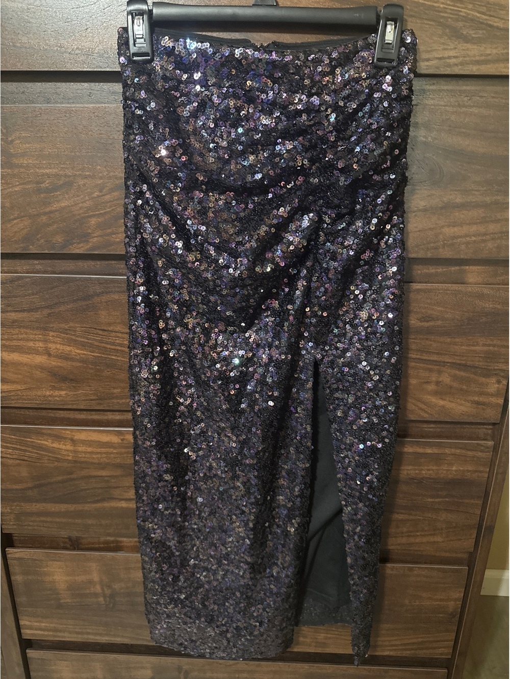 Lulus Sequin Midi Skirt with Side Slit Size S